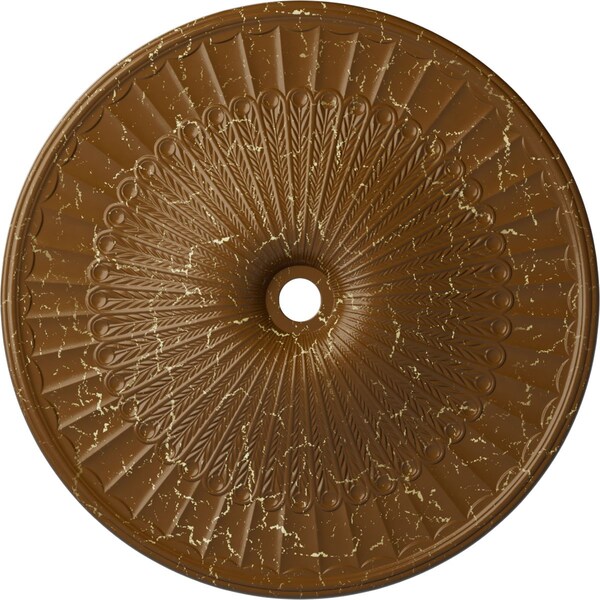 Ekena Millwork Galveston Medallion (Canopies up to 5 7/8"), 51"OD x 3 5/8"ID x 3 3/8"P, Smokey Topaz Crackle CM51GLSTC - main
